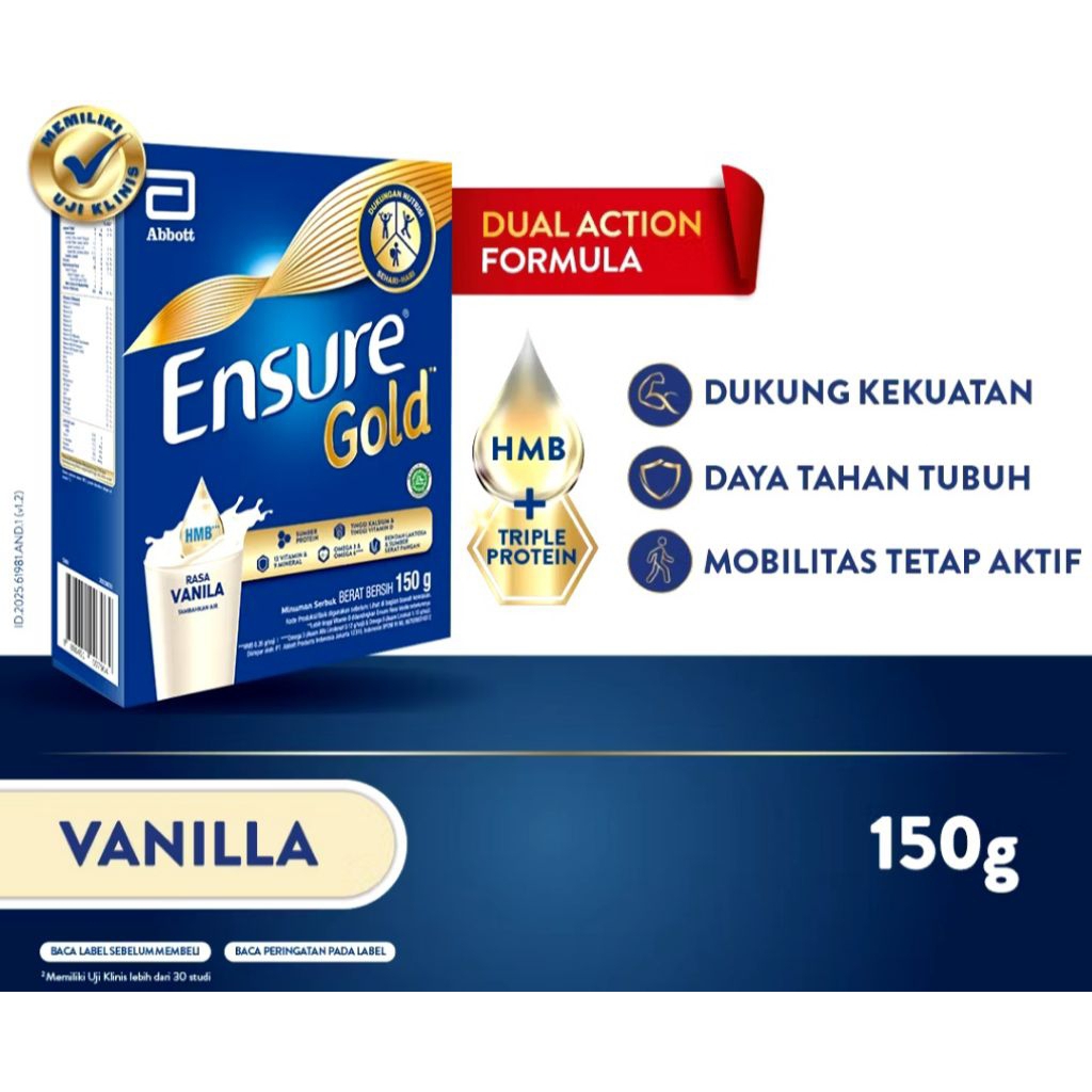 Ensure Gold HMB Vanila 150gr - Susu Ensure