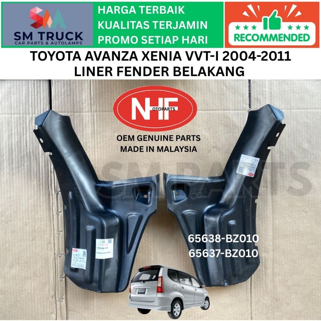 (OEM MALAYSIA) INNER LINER FENDER PELINDUNG SPAKBOR RODA BELAKANG AVANZA XENIA VVTI S 2004 2005 2006