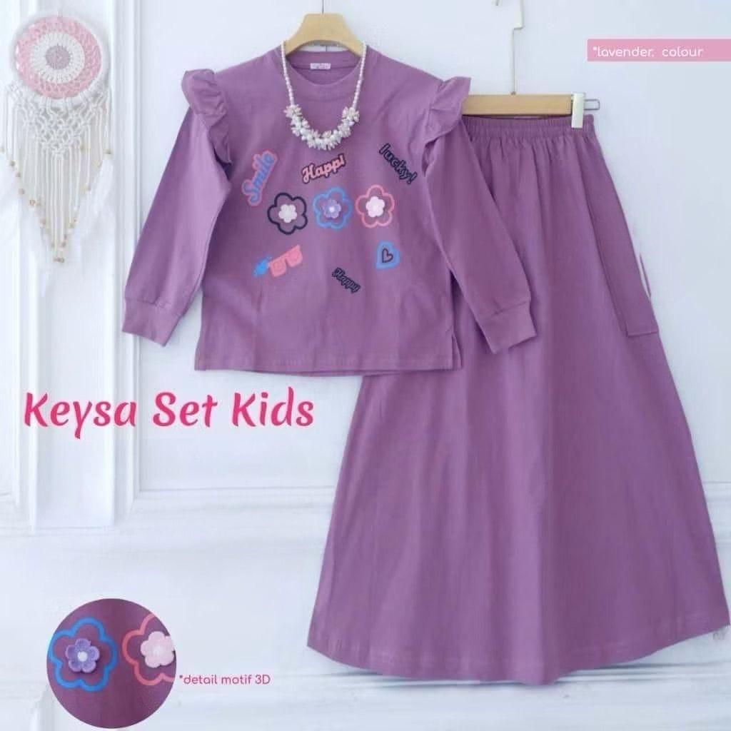 KEYSA SET KIDS ( 7 TAHUN - 15 TAHUN ) ROK CARGO CRINCLE PRINTING // SETELAN KEYSA // ONESET KEKINIAN