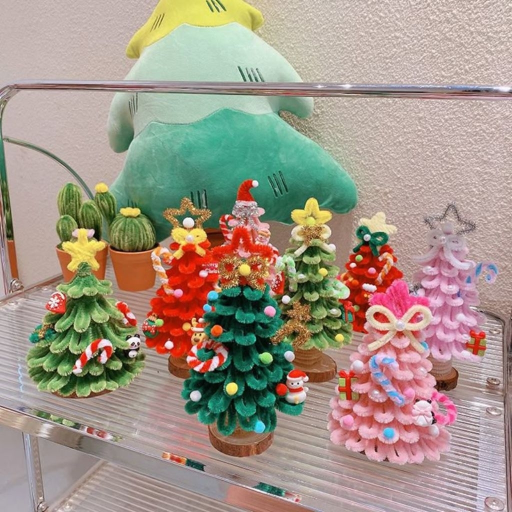 Pohon natal miniatur kecil hiasan meja pohon natal