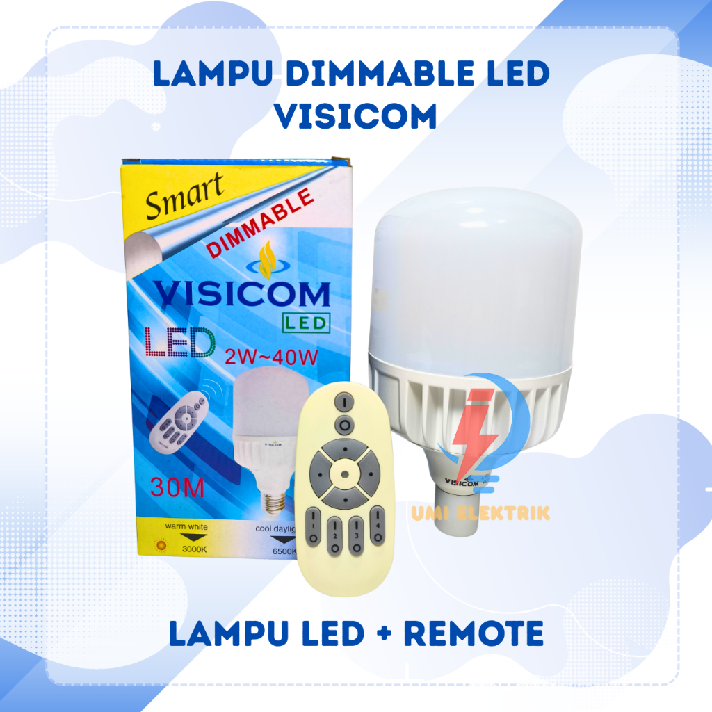VISICOM Lampu LED Visicom 40 Watt 2 Warna Putih dan Warm White Lampu Dimmable Visicom