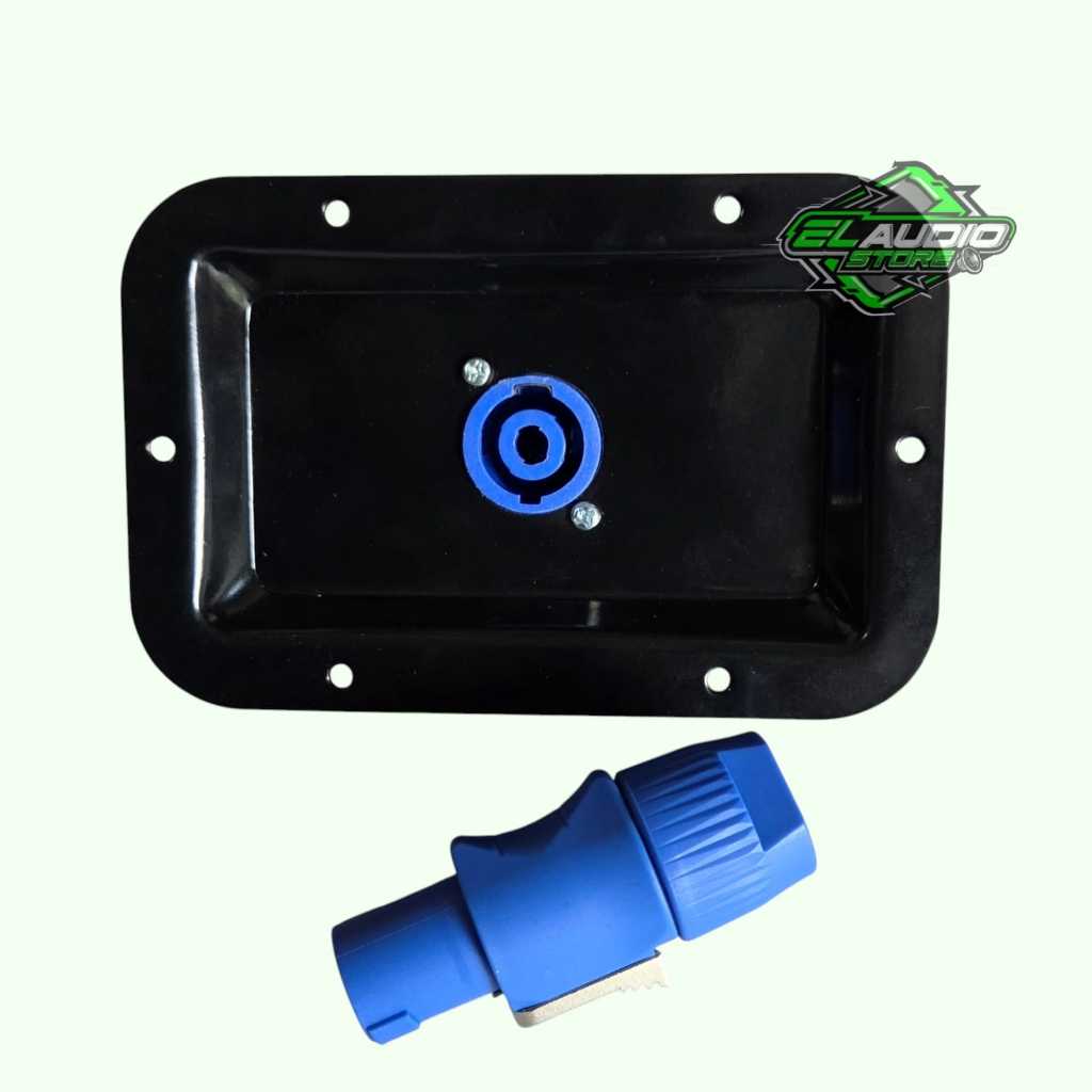 Plat Speakon Tunggal / Panel Spikon Datar / Terminal Spiker Lengkap Connector Soket & Jack Speakon