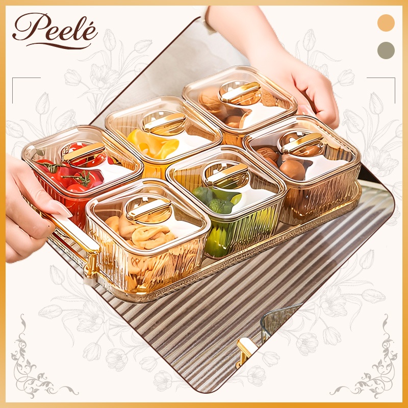 Peele Toples Nampan Design Minimalis Candy Box / Cemilan / Kue Kering Toples Hampers HSB663A