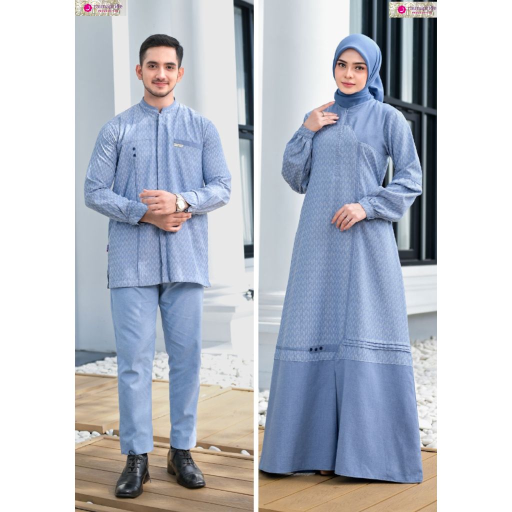Gamis Couple Pasangan SERAYU DENIM By Raunapride Gamis Rauna Terbaru 2026 Serayu Couple Outfit Seray