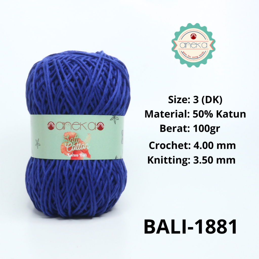 ANEKA - Benang Rajut Katun Bali ANEKA / Soft Cotton Big Ply made by ANEKABENANG - 1881