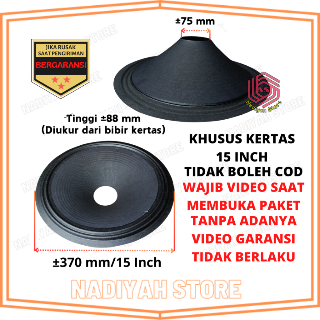 Daun Kertas Speaker 15 Inchi 15 In Daun Conus Jeruk Daun Cones