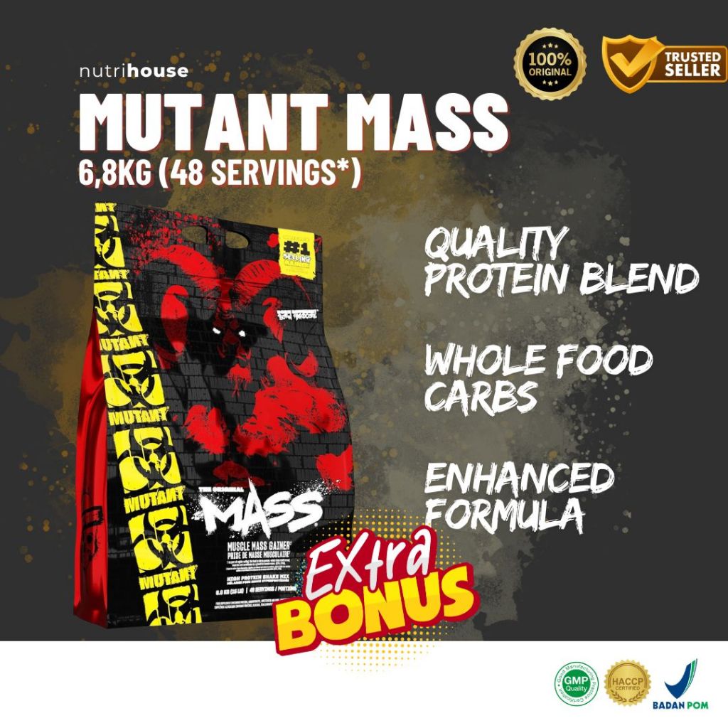 Mutant Mass 15lb 6,8kg Mutant Mass Gainer Nutrihouse