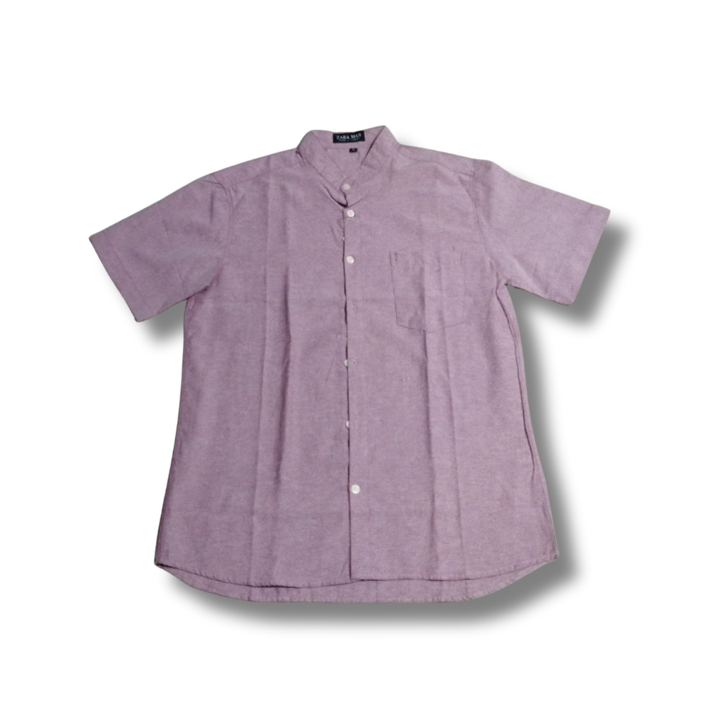 Baju Kemeja Koko Pria Lengan Pendek Merah Muda