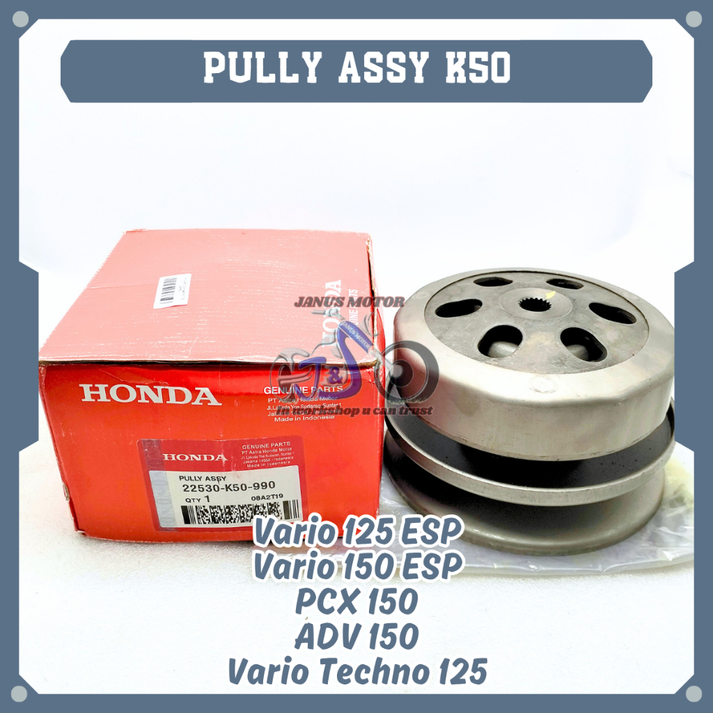Pulley CVT Set Honda K50 Puly Assy Belakang Vario 125 ESP Vario 150 LED PCX 150 ADV 150 Vario Techno