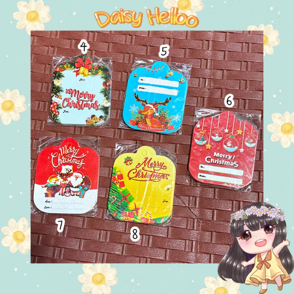 Hang Tag Natal isi 10 pcs Merry Christmas Aesthetic Kartu Hangtag Hari Raya Natal Parcel Hampers Gif