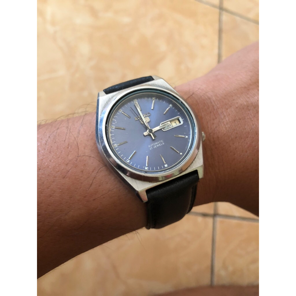 jam tangan seiko 5 automatic strap kulit klasik siap pakai
