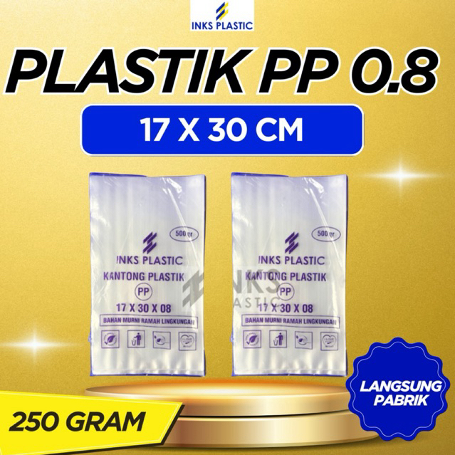 PLASTIK PP 17x30 08 TEBAL KANTONG BENING TRANSPARAN