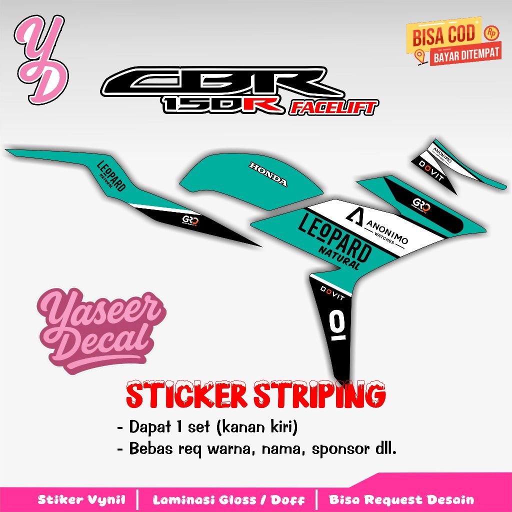 Striping Cbr 150r Facelift - Sticker Striping Variasi Lis Cbr 150r Facelift - Striping Hologram Cbr 