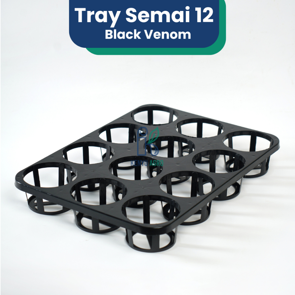 KENYU AGRO Tray Semai 12 Holes Black Venom / Tray Pot 10cm / Wadah Pot Tray Pembibitan