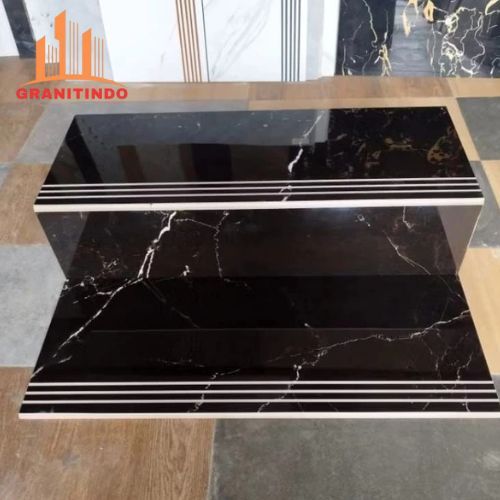 granit anak tangga 30x80 - 30x100 motip marmer hitam custom ukuran