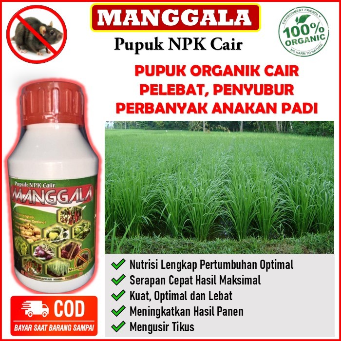 Manggala pupuk NPK Cair plus anti tikus pupuk untuk pelebat padi - pupuk organik cair pelebat anak p