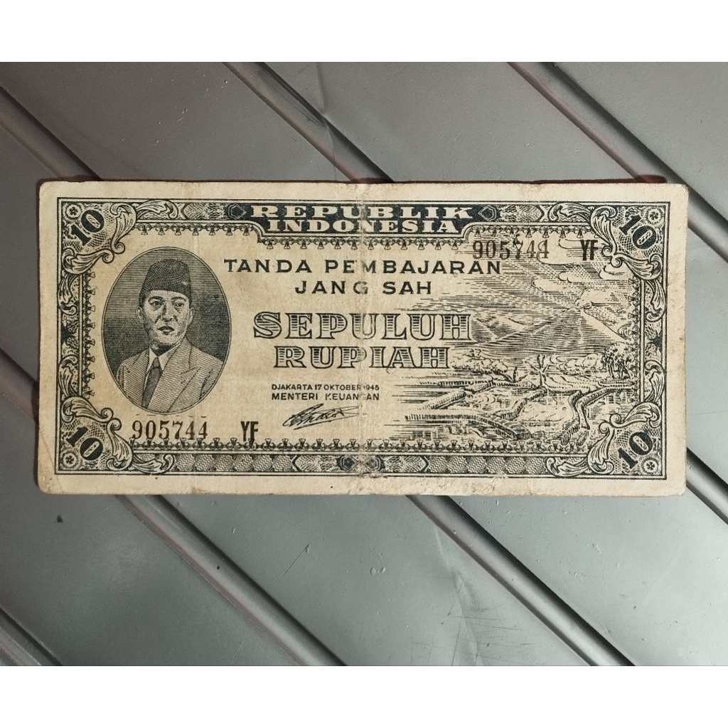 10 rupiah thn 1945 asli bekas beredar pada masanya100%asli