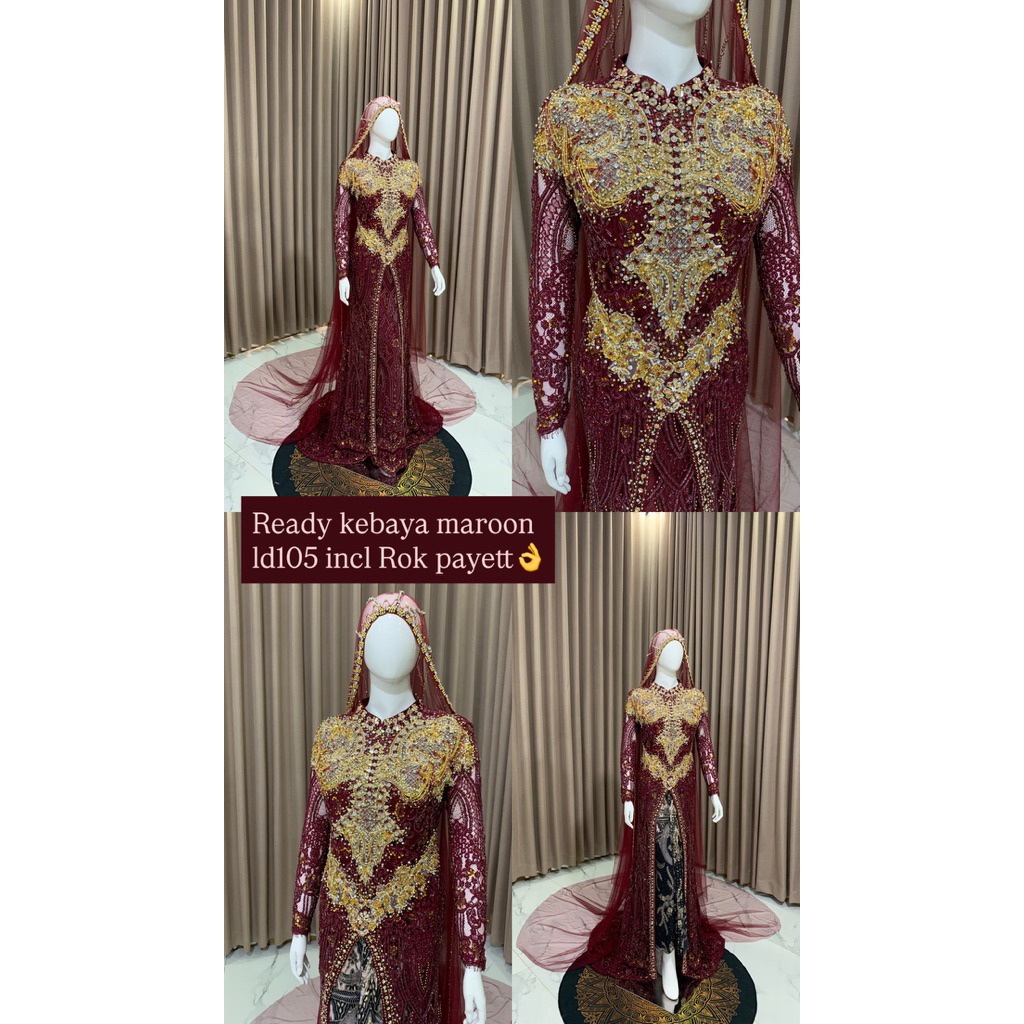 Kebaya maroon set Rok
