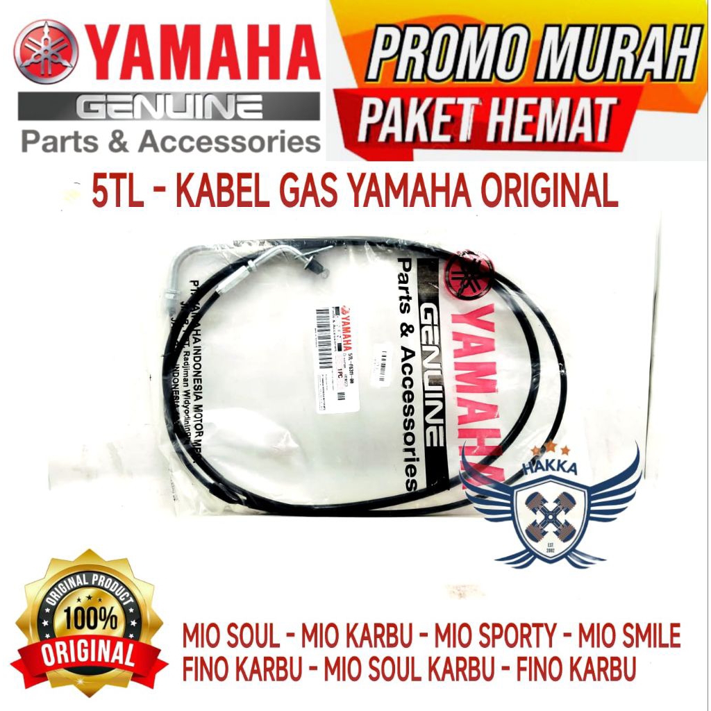 5TL KABEL GAS ASLI YAMAHA MIO SPORTY, KABEL GAS ASLI YAMAHA MIO SMILE, KABEL GAS ASLI YAMAHA MIO KAR