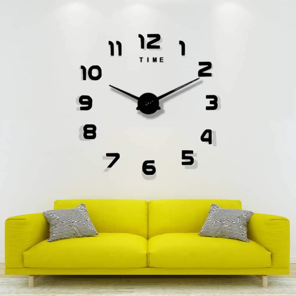 Hiasan dinding jam dinding Jumbo taffware Jam diy Jam dinding unik 150CM Hitam Gold Jam dinding jumb