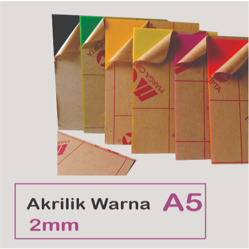 Akrilik Lembaran A5  Akrilik Warna 14,8  X 21cm Tebal 2mm