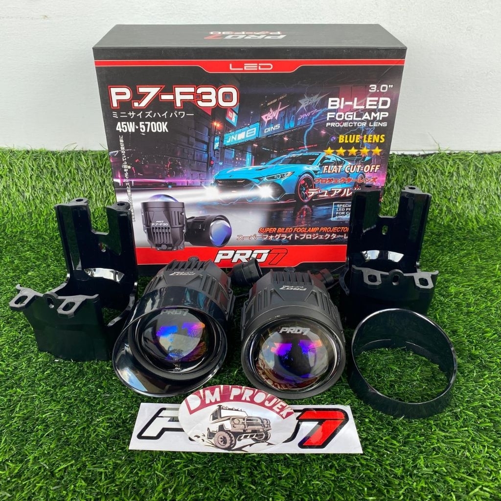 FOGLAMP BILED PRO7 P7F30 flat cut off LAMPU KABUT TAMBAHAN BUMPER BRACKET TOYOTA HONDA UNIVERSAL 1 W
