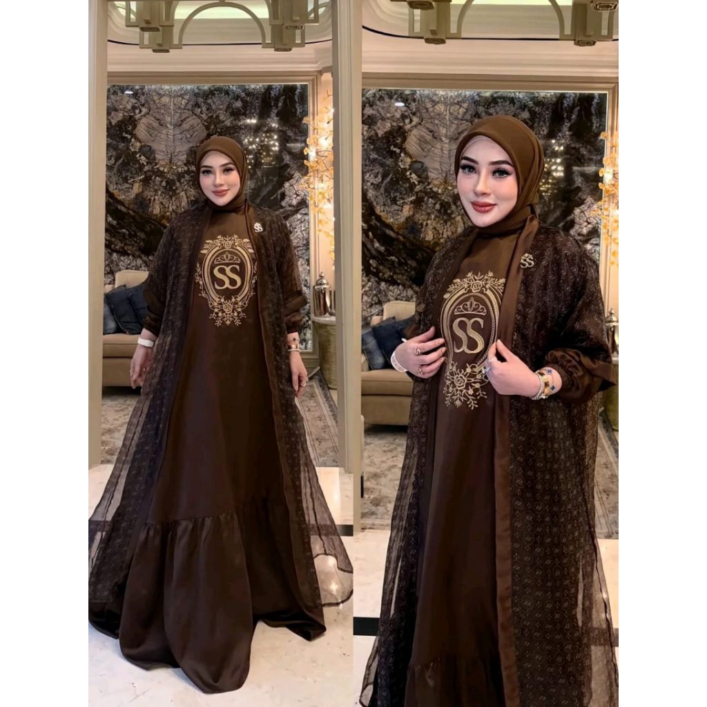 Shellasaukia OFFICIAL ORIGINAL Gamis Shellasaukia Terbaru Original(TANPA HIJAB) Dress Shellasaukia T