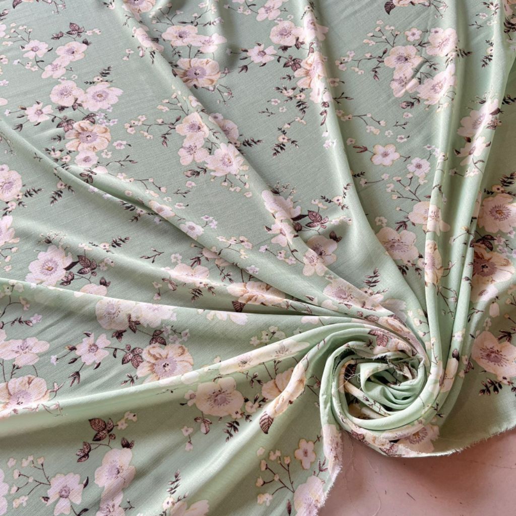 Kain sifon ceruti premium motif bunga halus dan lembut