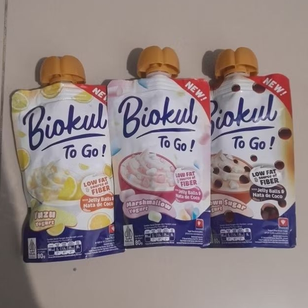 Biokul To Go Yogurt Lowfat with jelly ball and nata de coco rasa BROWN SUGAR / YUZU / MARSHMALLOW 80