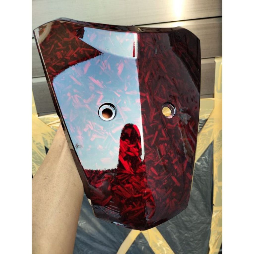 PANEL DASI TAMENG DASI SUPRA X 125 LAMA SUPRA BATMAN WTP CARBON FORGED MERAH KEVLAR HEXAGONAL RUBIC3