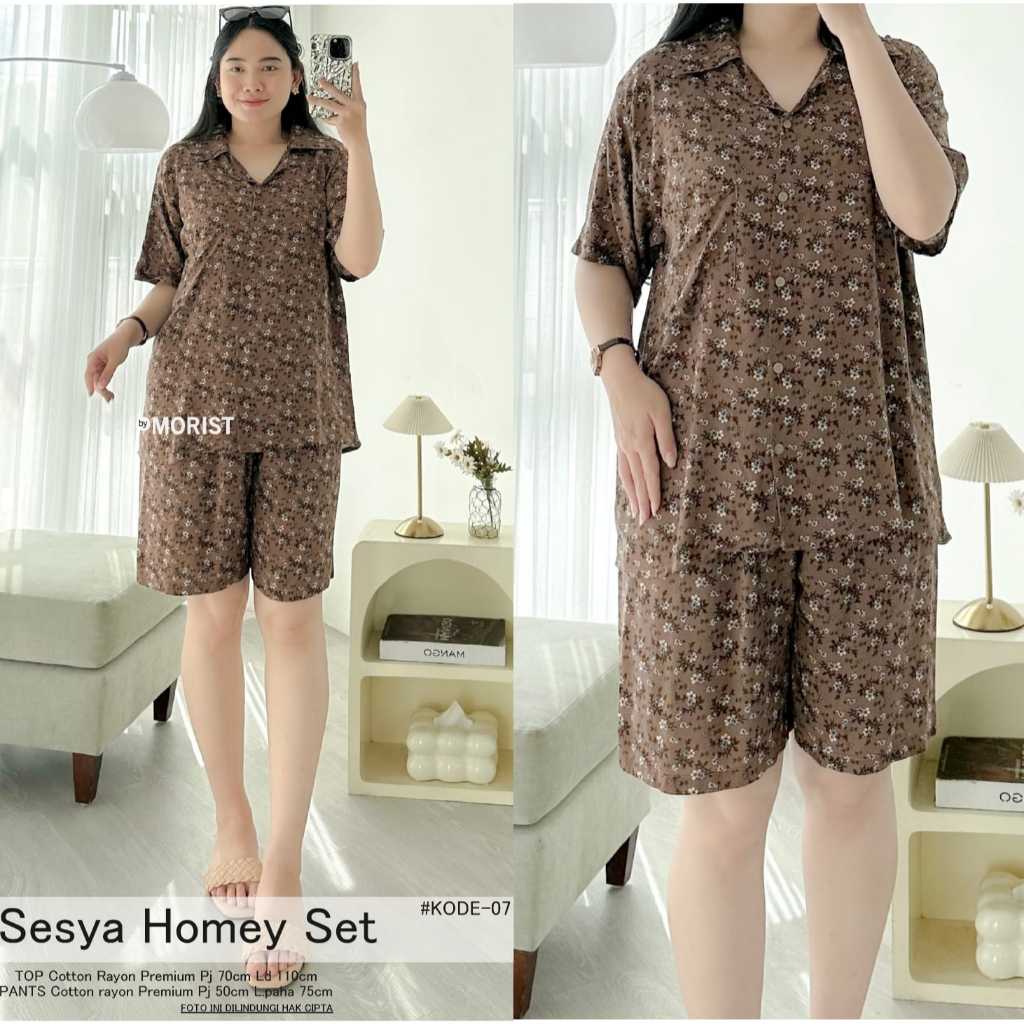 Setelan Wanita Pendek Original Morist Terbaru LD 110 Dingin Rayon Premium Kancing Busui Friendly