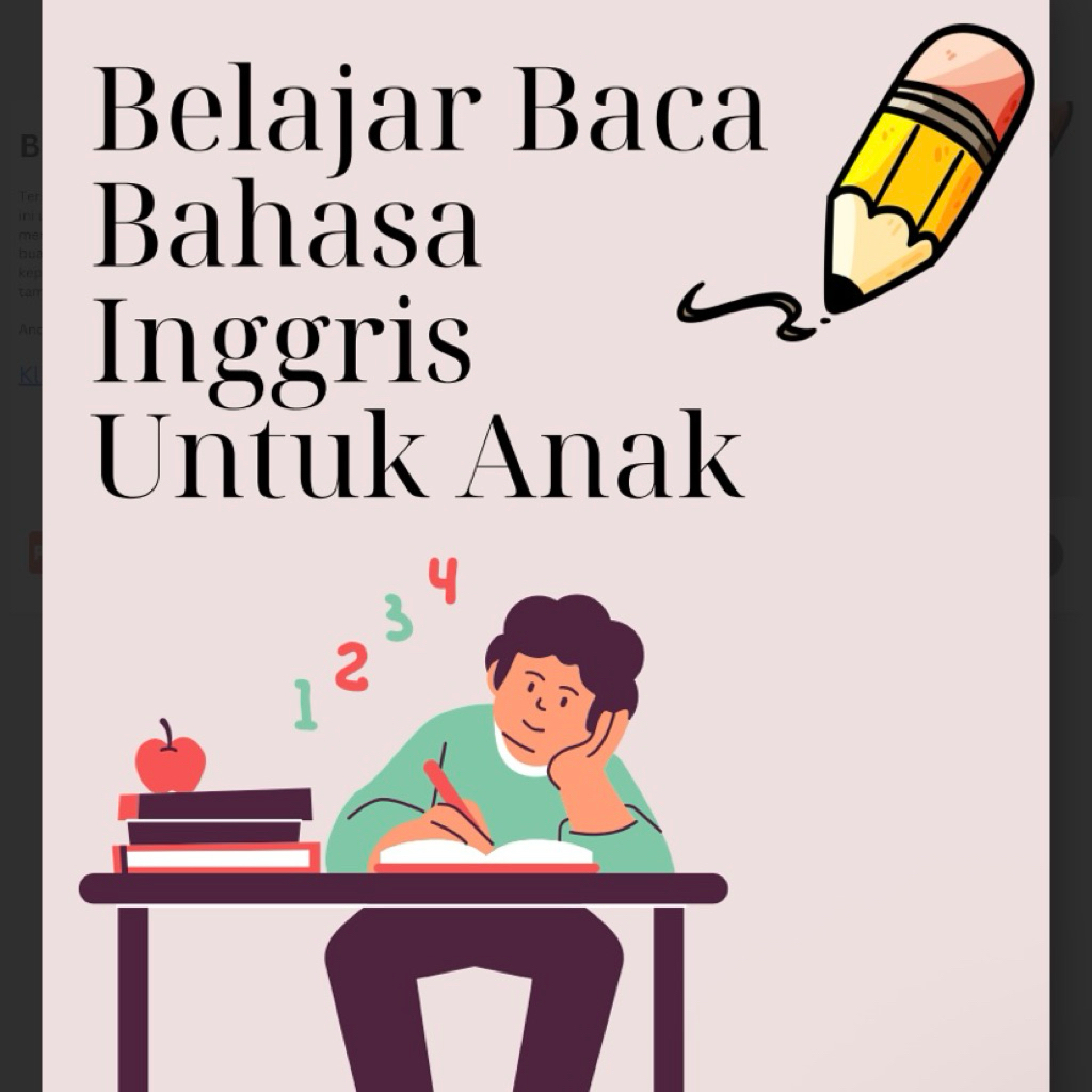 Worksheet Belajar Bahasa Inggris Untuk Anak