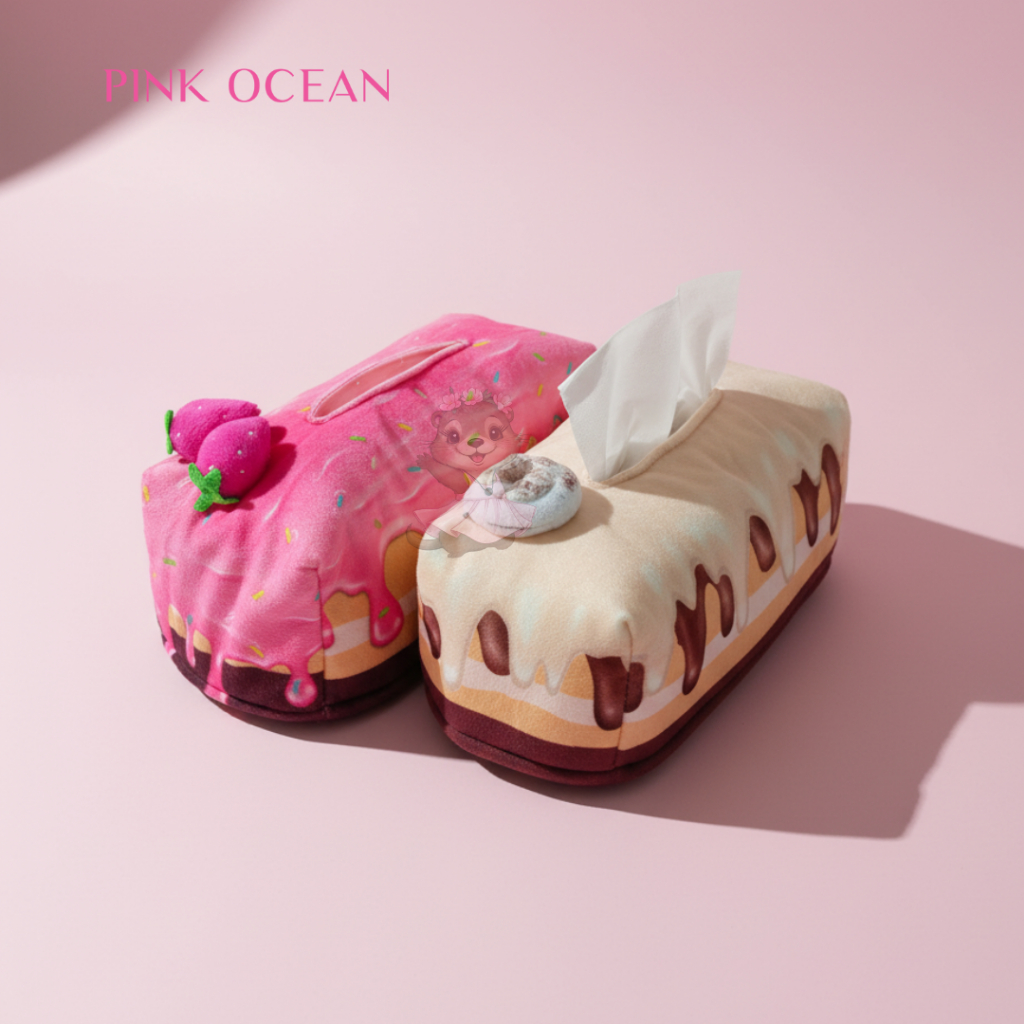 Pink Ocean Kotak Tisu Kain Kue