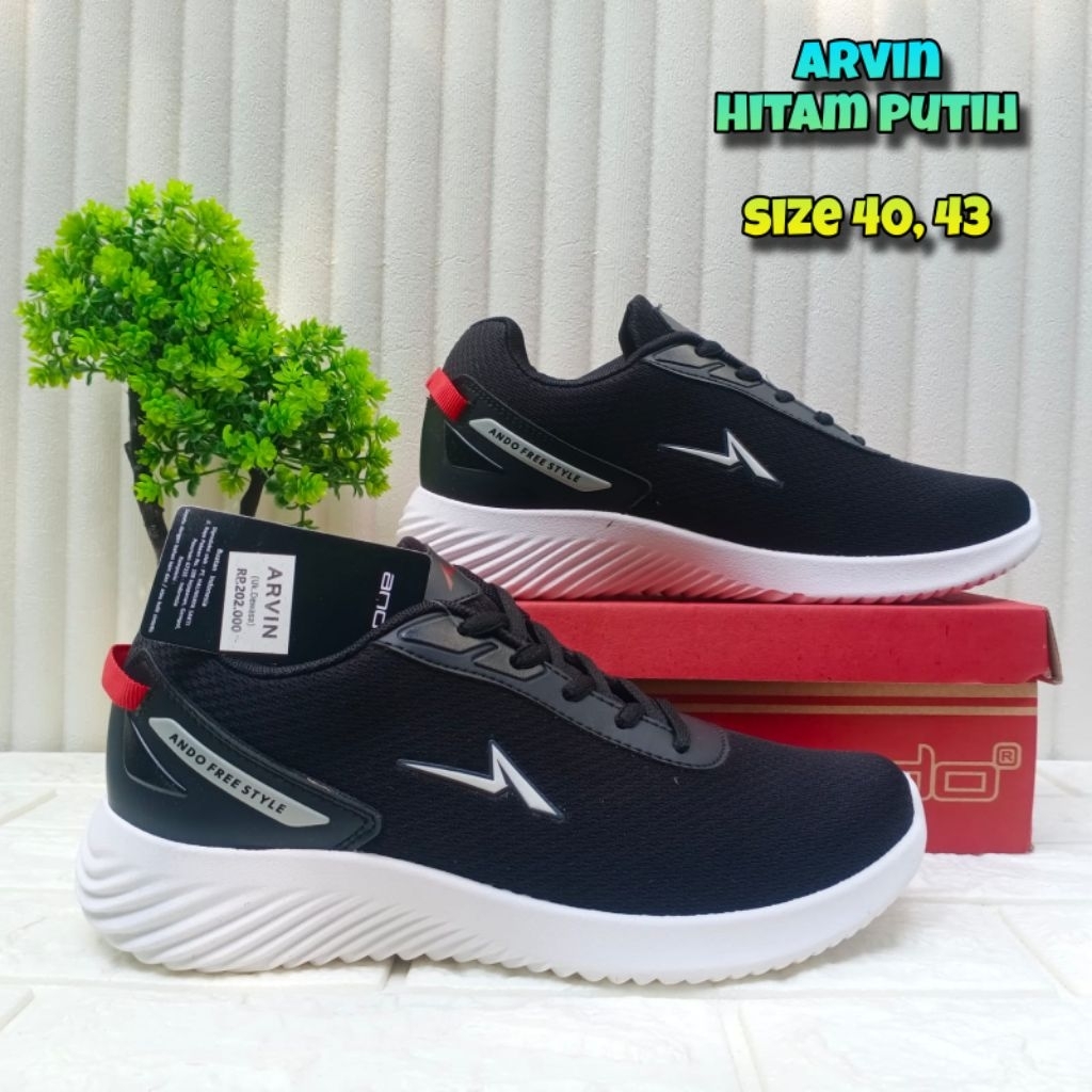 SEPATU SNEAKERS PRIA ANDO UZUME EVALD ARVIN SIZE 39-43 - SEKOLAH ANAK SMP SMA - SIZE 38-43- SEPATU S