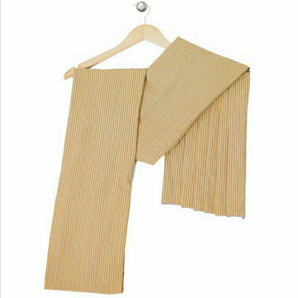 Kain Lurik Kuning Muda / Batik Lurik Asli Tenun Kuning Soft