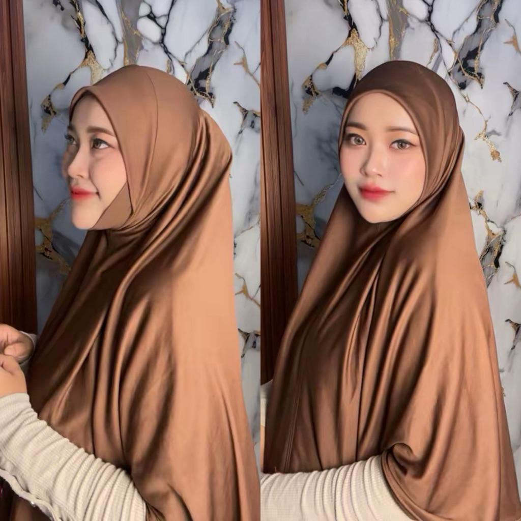 -Hijab Malay Dagu XL- Hijab Instan Bahan Jersey Zoya Hasanah Hijab Khimar Syar'i Jilbab Instan Jumbo