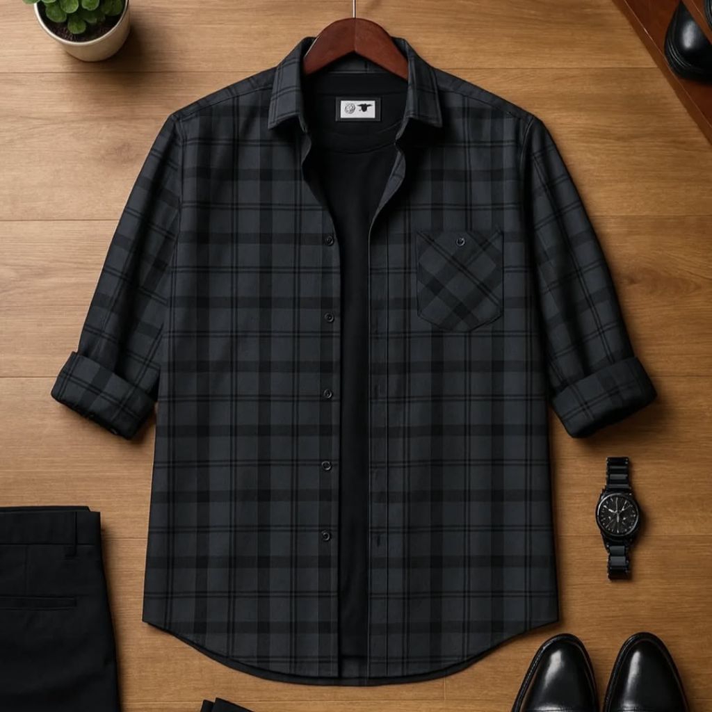 F2D Kemeja Flanel Black Green Elegant Best Seller / flanel/hem pria/ flanel pria/ kemeja flanel/ eig