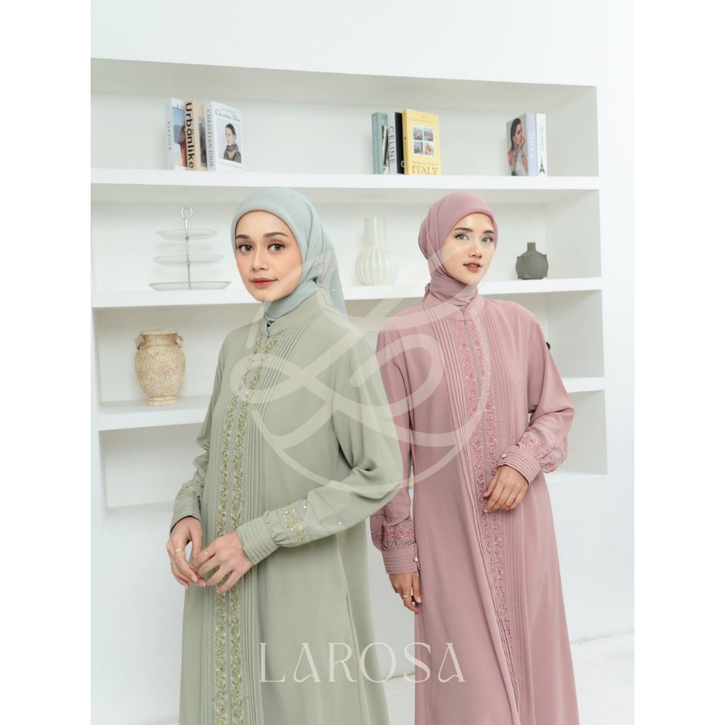 SET GAMIS LAROSA 115  BORDIR SET HIJAB /  DRESS +  HIJAB LAROSA  /  GAMIS ABAYA BORDIR by LAROSA BUS