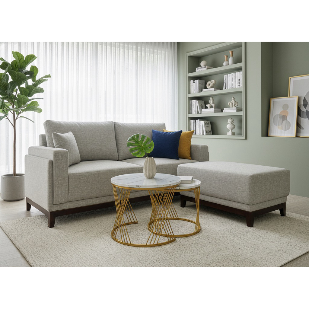 sofa RL double arm kaki jati