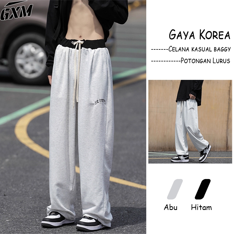 celana katun pria celana kasual pria Celana longgar unisex Celana jogging pria sweatpants pria baggy