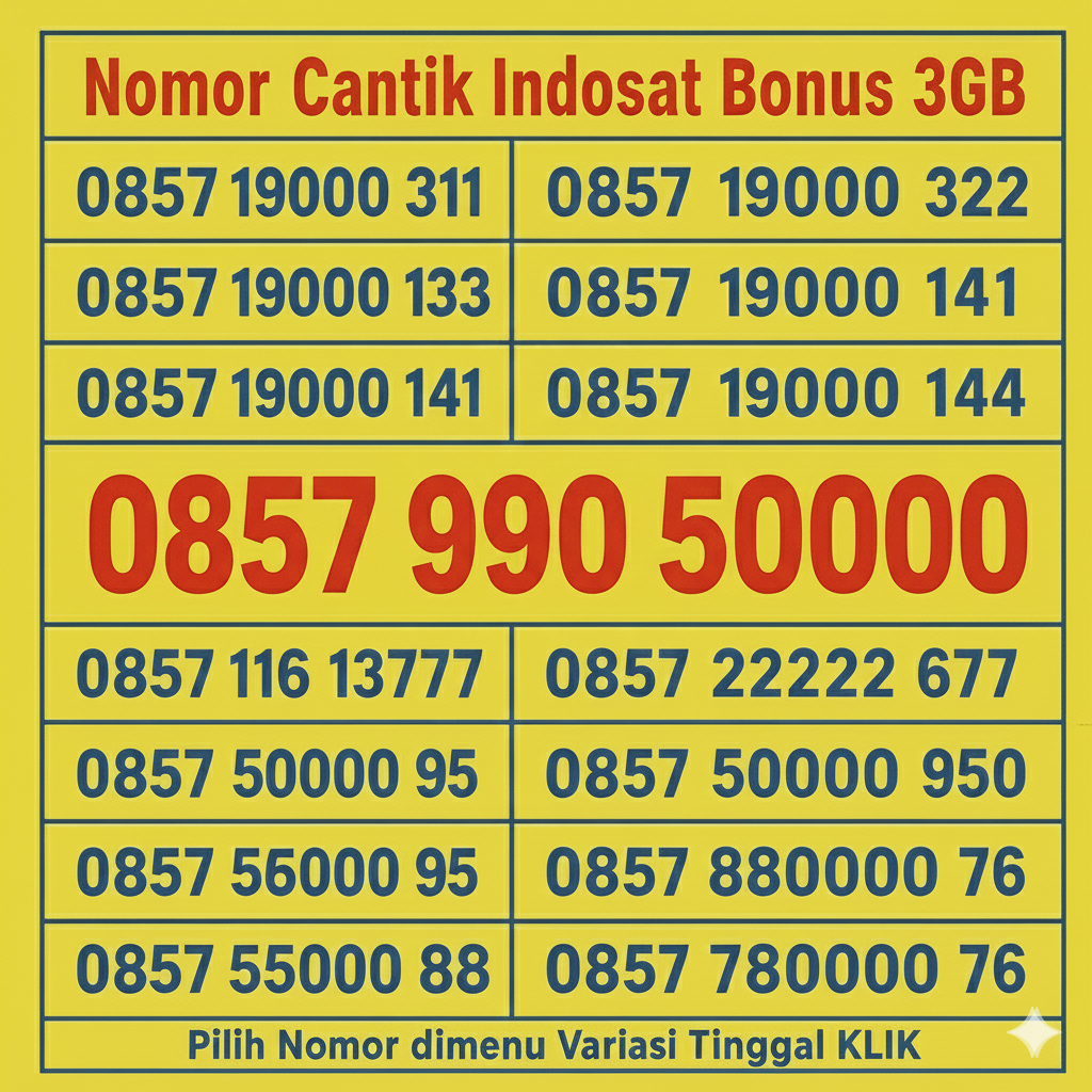Nomor Cantik Indosat Im3 Oredoo Kartu Perdana 4G 5G 10 11 12 Digit Termurah