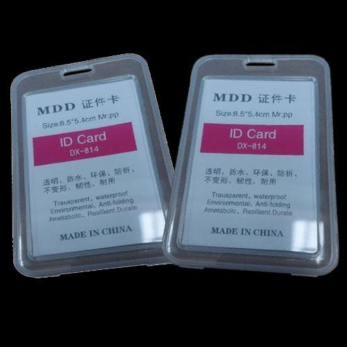 Id Card Holder Bening Vertical MDD Cover Kartu Id Card 2 sisi Casing Holder Name Tag Transparant