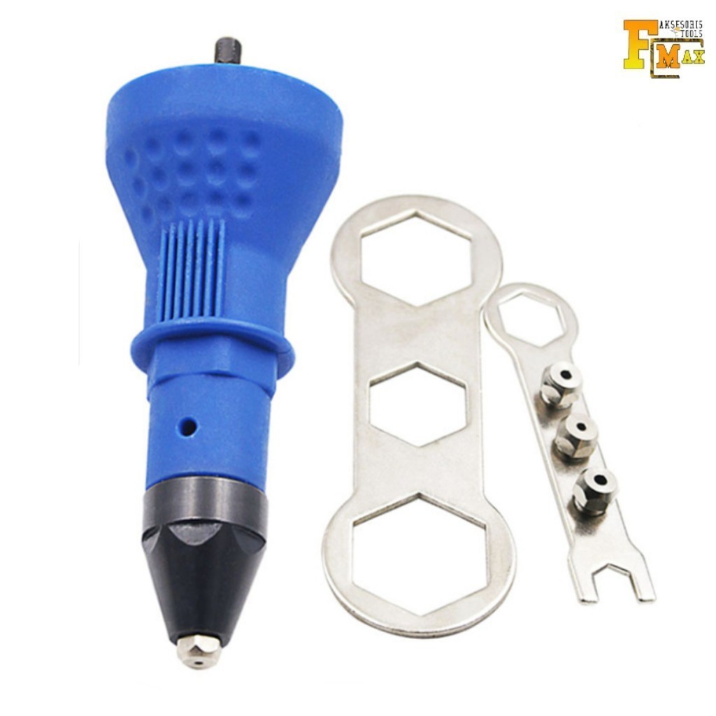 Adapter Tang Rivet Elektrik untuk Bor Tangan dengan Paku Rivet dan Nozzel
