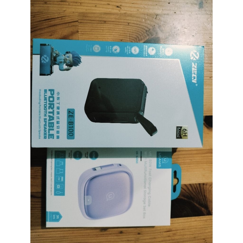 USAMS U87 Kabel Pengisian Cepat Tipe C Multifungsi + Bluetooth speaker