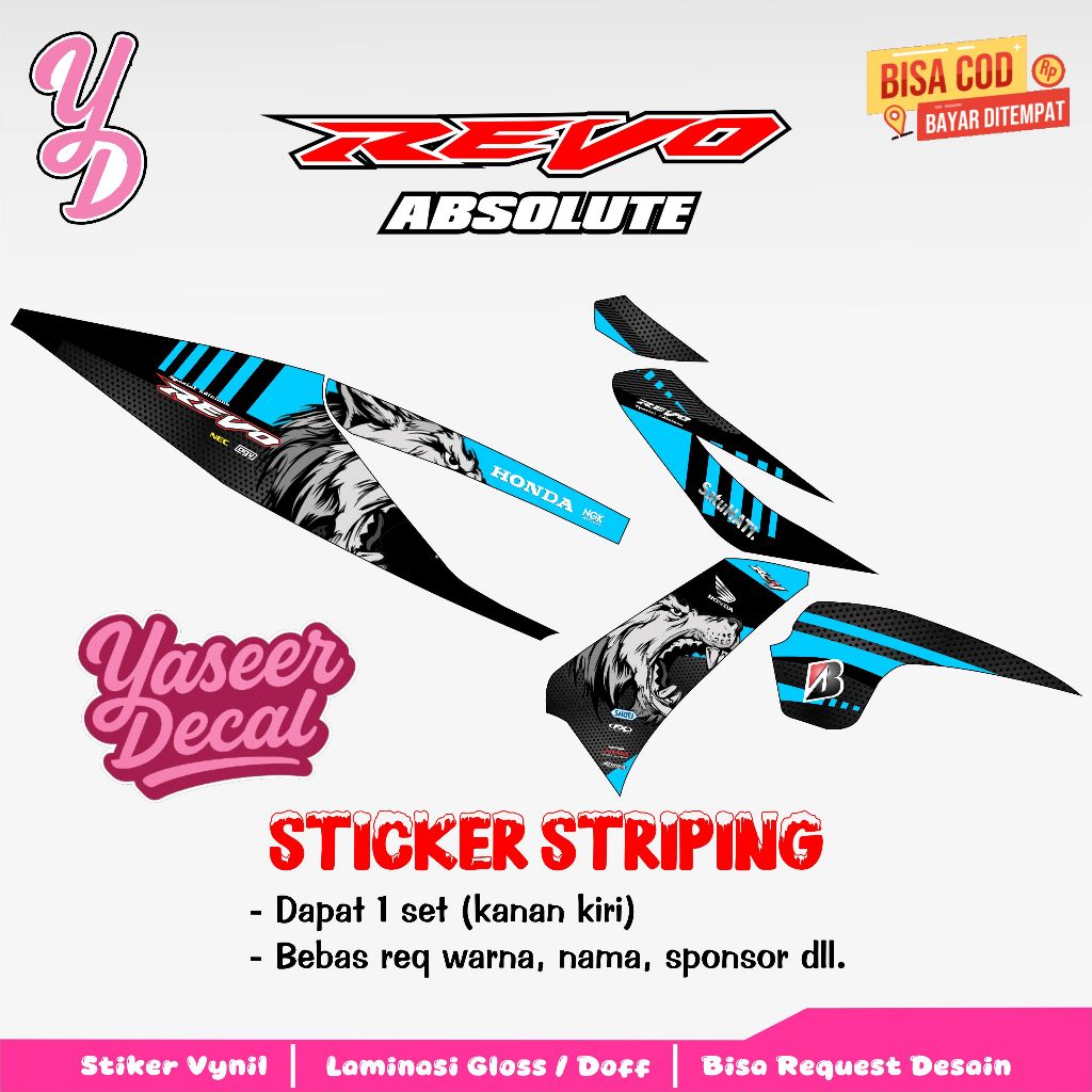 Striping Revo Absolute - Sticker Striping Variasi Lis Revo Absolute - Striping Hologram Revo Absolut
