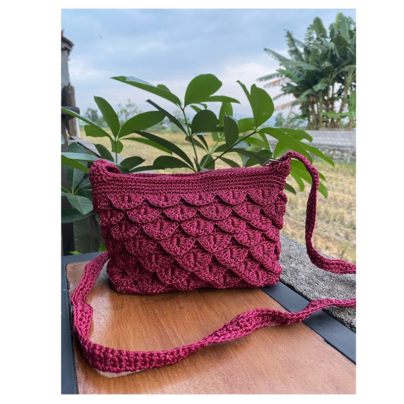 Tas Rajut Selempang Wanita Sisik Mini