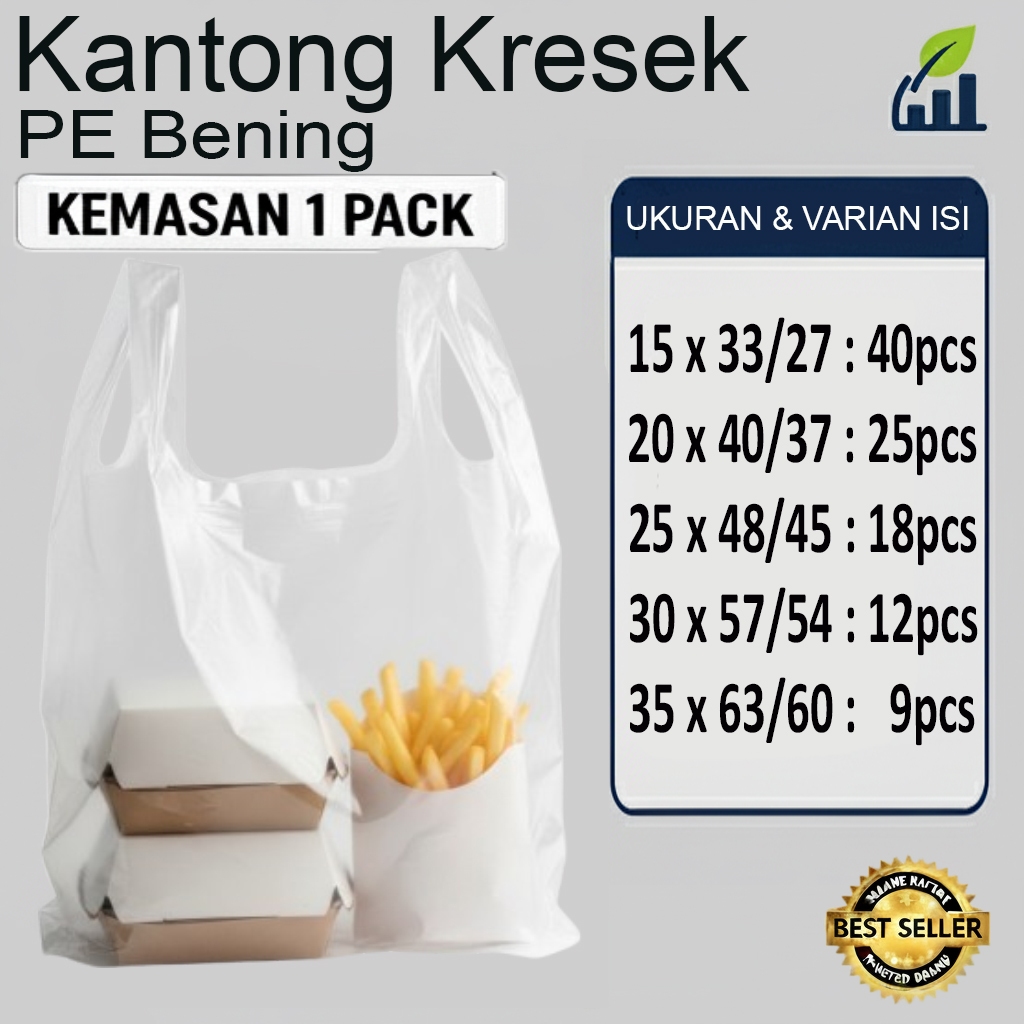 Plastik Kresek Bening | Kantong Kresek | Plastik Kresek PE Bening 1 Pack