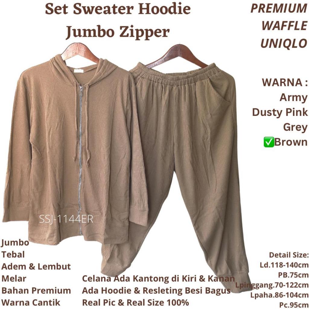 SETELAN SWEATER WANITA KEKINIAN BORDIR  SUPER JUMBO / SET WANITA JUMBO LD 140CM / ONE SET WANITA TEB