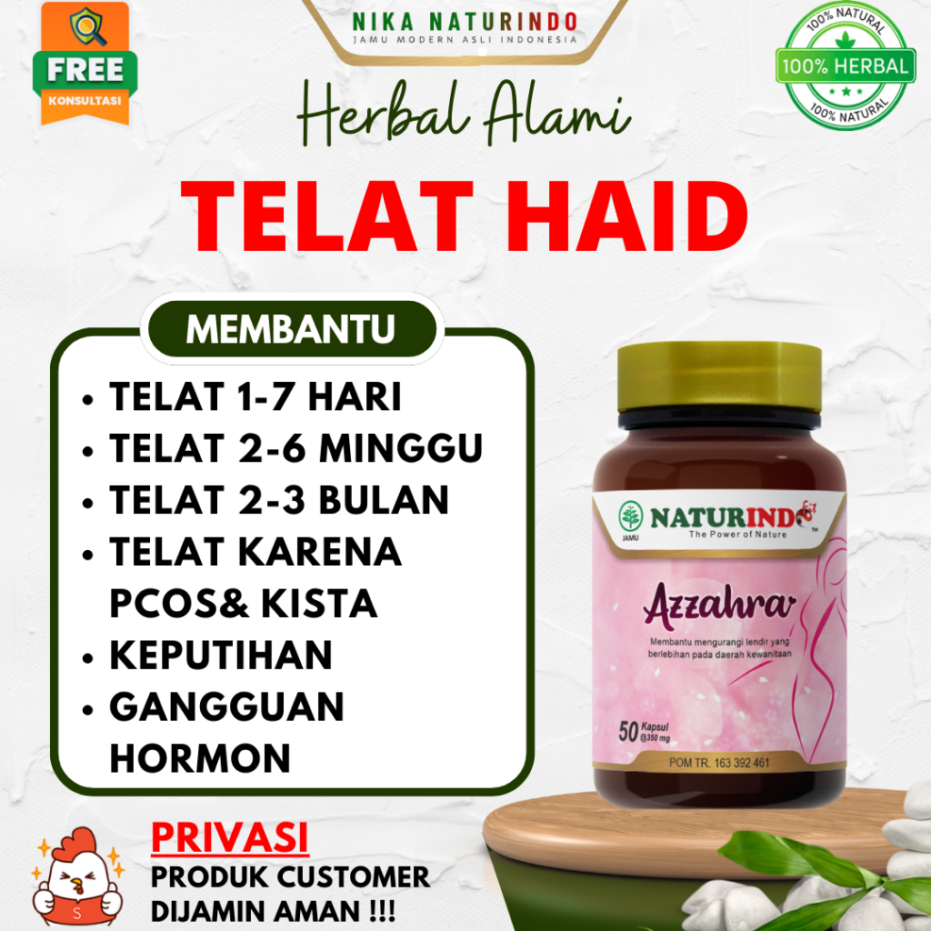 Obat Telat Dateng Bulan Pelancar Haid Pelancat Tidak Teratur Nyeri Haid Menstruasi PCOS Jamu