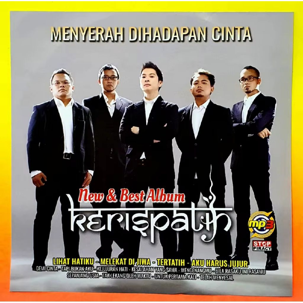 KASET CD MP3 CAMPURAN POP - LAGU KERISPATIH - LAGU NIDJI - LAGU YOVIE NUNO - CD MP3 LAGU POP INDONES